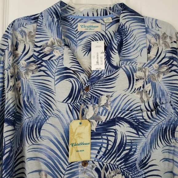 💗Roundtree & tree silk blend tropical shirt big - Picture 4 of 10